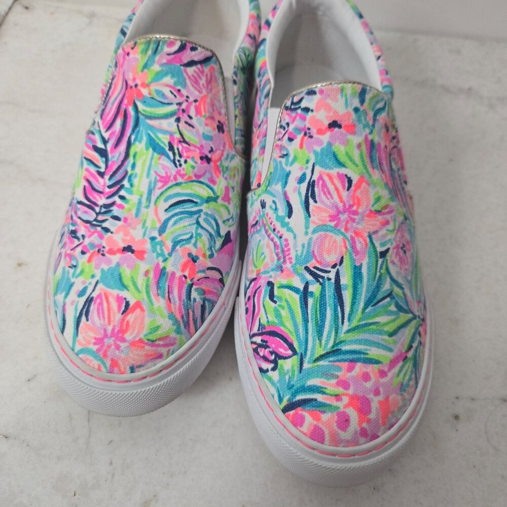 Lilly Pulitzer Size 7  Julie Slip-On Canvas Sneakers Multi Floral Cabana - Picture 12 of 12